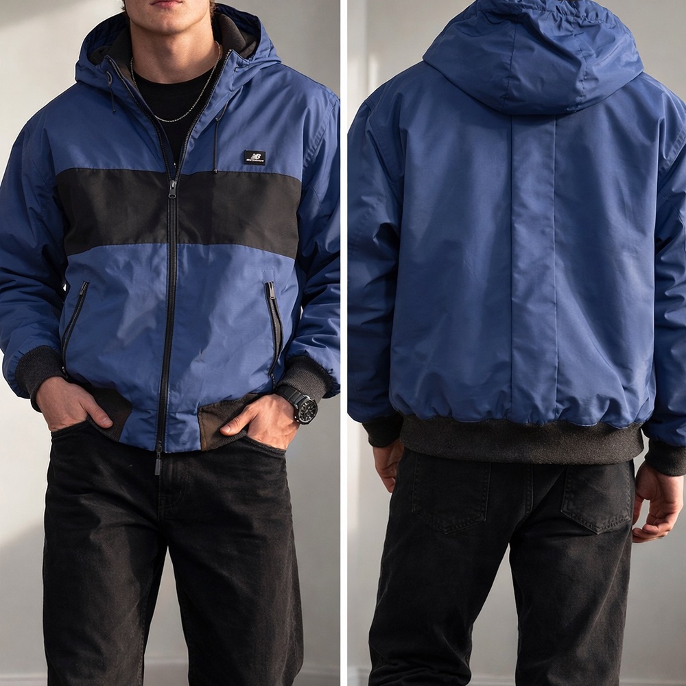 New Balance Men's Blue and Black Windbreaker
